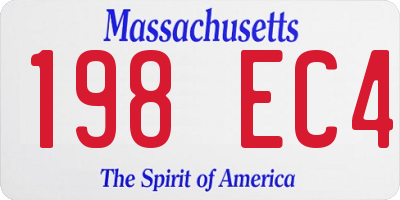 MA license plate 198EC4