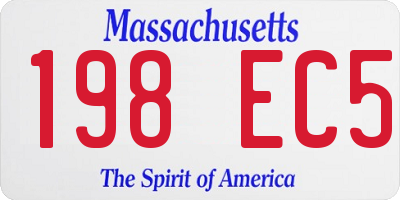 MA license plate 198EC5