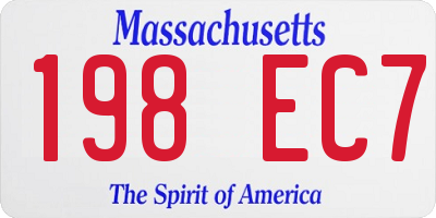 MA license plate 198EC7