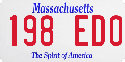 MA license plate 198ED0