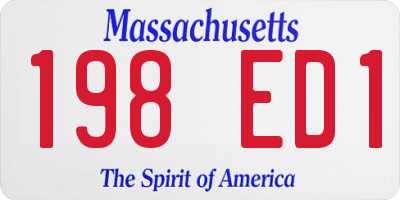 MA license plate 198ED1