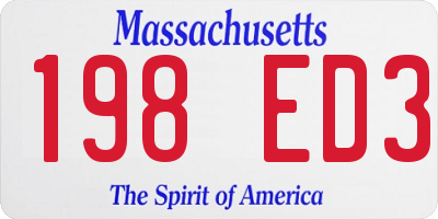 MA license plate 198ED3