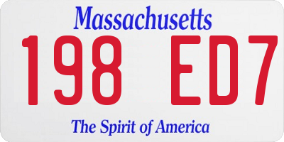 MA license plate 198ED7