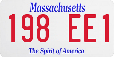 MA license plate 198EE1