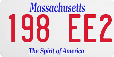 MA license plate 198EE2