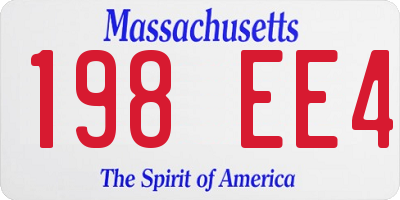 MA license plate 198EE4