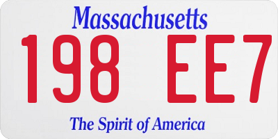 MA license plate 198EE7