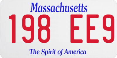 MA license plate 198EE9