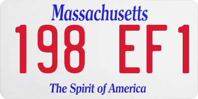 MA license plate 198EF1