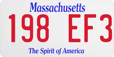 MA license plate 198EF3