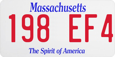 MA license plate 198EF4