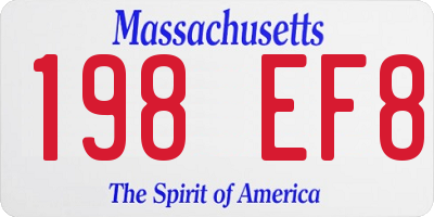 MA license plate 198EF8