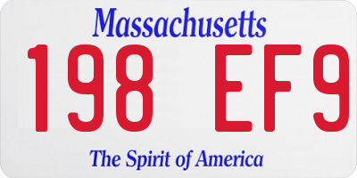MA license plate 198EF9