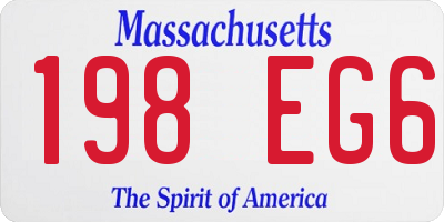 MA license plate 198EG6