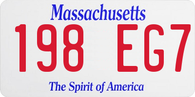 MA license plate 198EG7