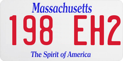 MA license plate 198EH2