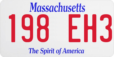 MA license plate 198EH3