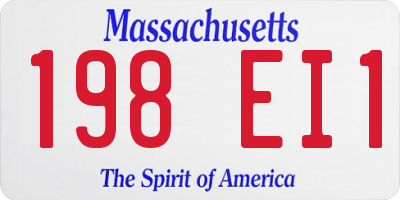 MA license plate 198EI1