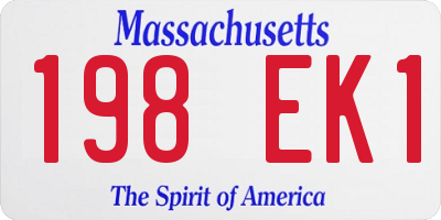 MA license plate 198EK1