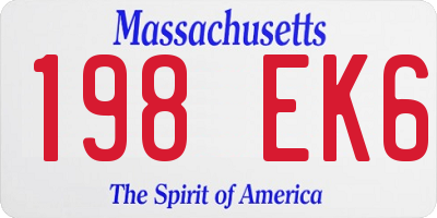MA license plate 198EK6