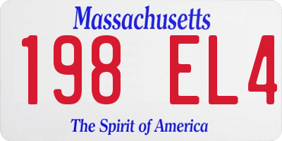 MA license plate 198EL4