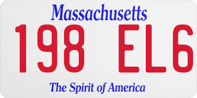 MA license plate 198EL6