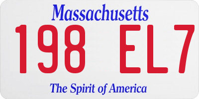 MA license plate 198EL7