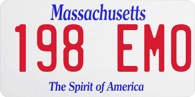 MA license plate 198EM0