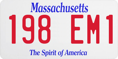 MA license plate 198EM1