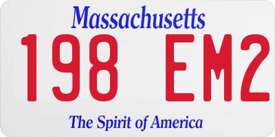 MA license plate 198EM2