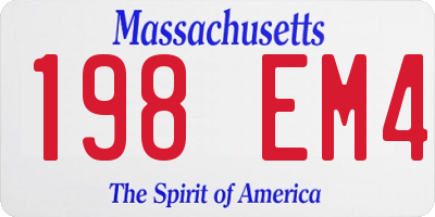 MA license plate 198EM4