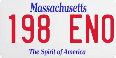 MA license plate 198EN0