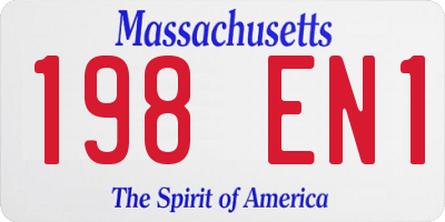 MA license plate 198EN1