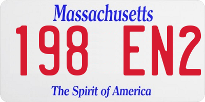 MA license plate 198EN2