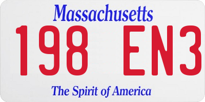 MA license plate 198EN3