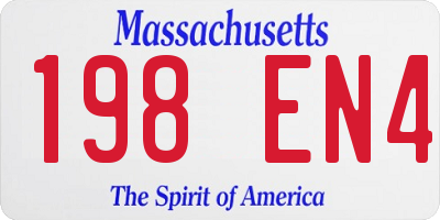 MA license plate 198EN4