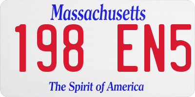 MA license plate 198EN5