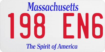 MA license plate 198EN6
