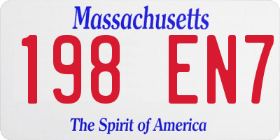 MA license plate 198EN7