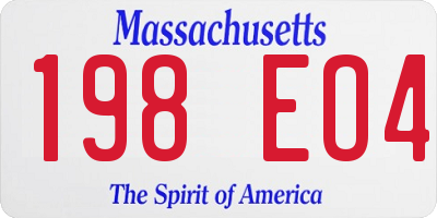 MA license plate 198EO4