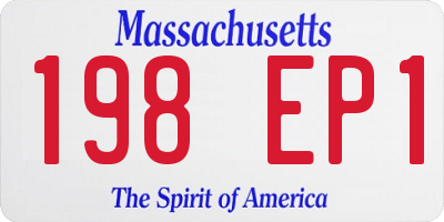 MA license plate 198EP1