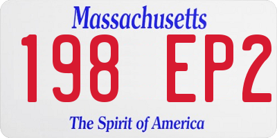 MA license plate 198EP2