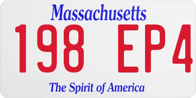 MA license plate 198EP4
