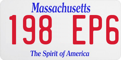 MA license plate 198EP6