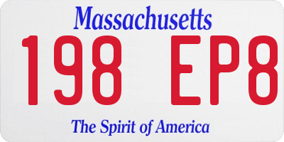 MA license plate 198EP8