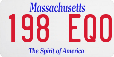 MA license plate 198EQ0