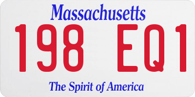 MA license plate 198EQ1