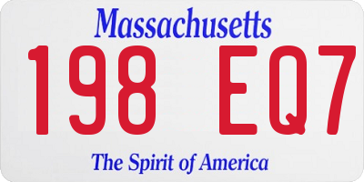 MA license plate 198EQ7