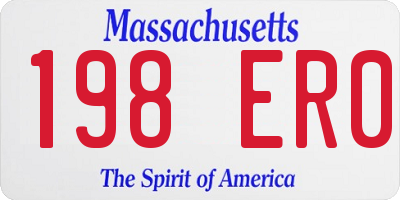 MA license plate 198ER0