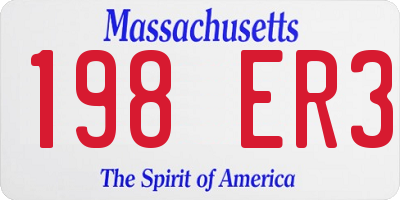MA license plate 198ER3